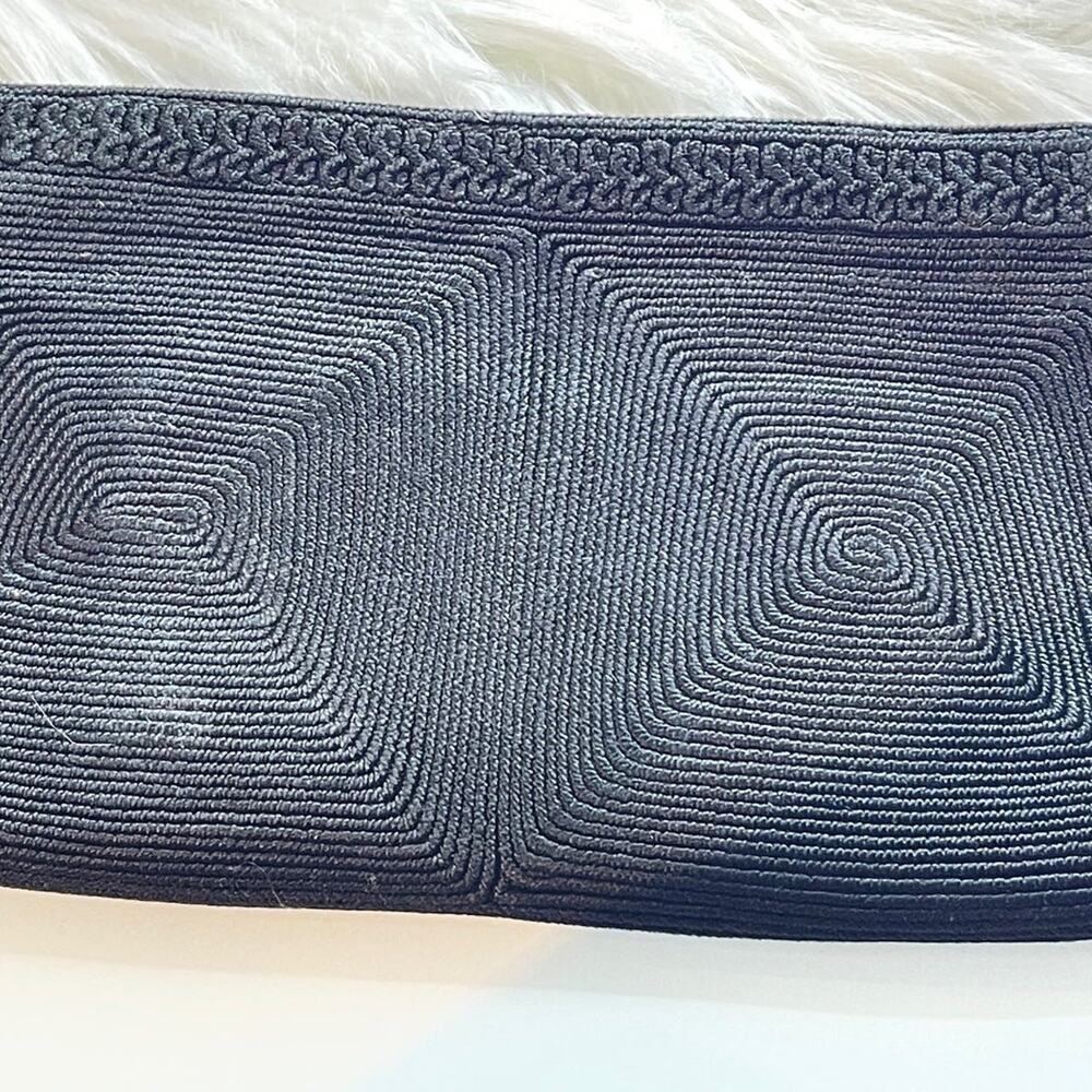 Vintage Art Deco black corded clutch Evening bag